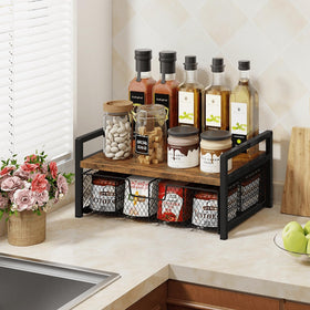 Homode kitchen storage drawer for tea accessories and staples.