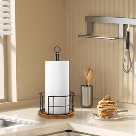 Homode paper towel holder rustic finish complements any decor