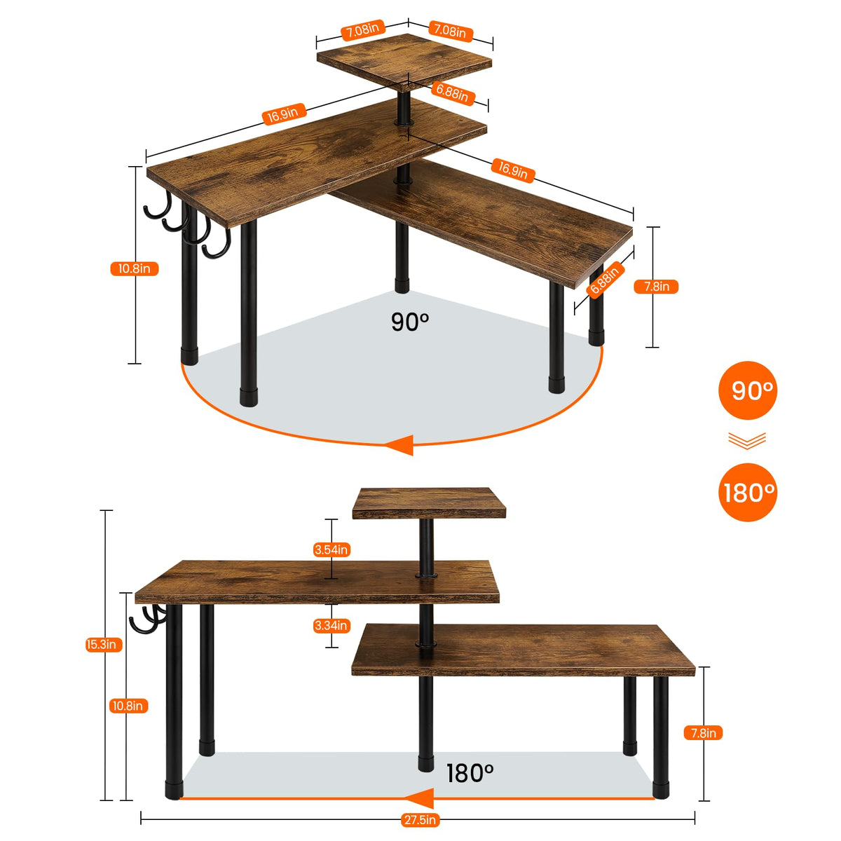 Homode 3-tier spice rack keeps jars accessible and organized.