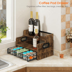 Homode sturdy wood construction provides a stable kitchen display