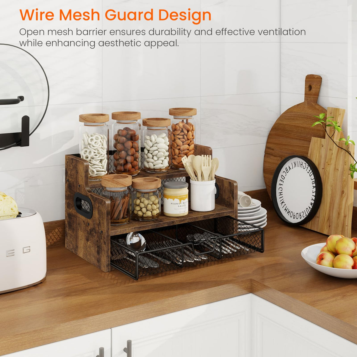 Homode syrup bottles display keeps flavors easily reachable on a stylish counter