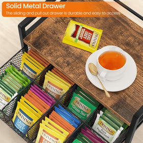 Eight-compartment Homode organizer keeps tea bags neatly categorized.