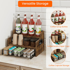 Homode three-tier syrup rack saves space while keeping bottles visible
