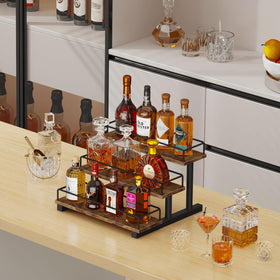 Homode three-tier wine rack countertop showing compact storage for bottles.