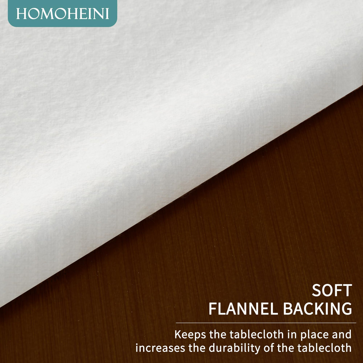 HOMOHEINI durable vinyl table cover resists water and oils.