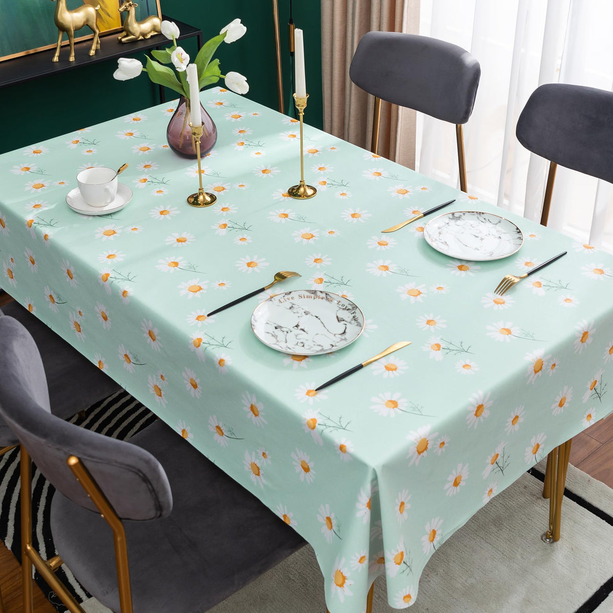 HOMOHEINI 52x70 table cloth fits many rectangular tables.