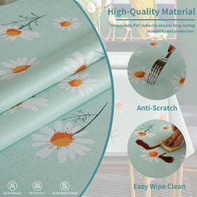 HOMOHEINI Mum Bloom pattern table cloth adds decorative style to dining.
