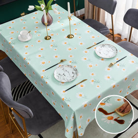 HOMOHEINI table cloth with non-slip backing prevents slips during meals.