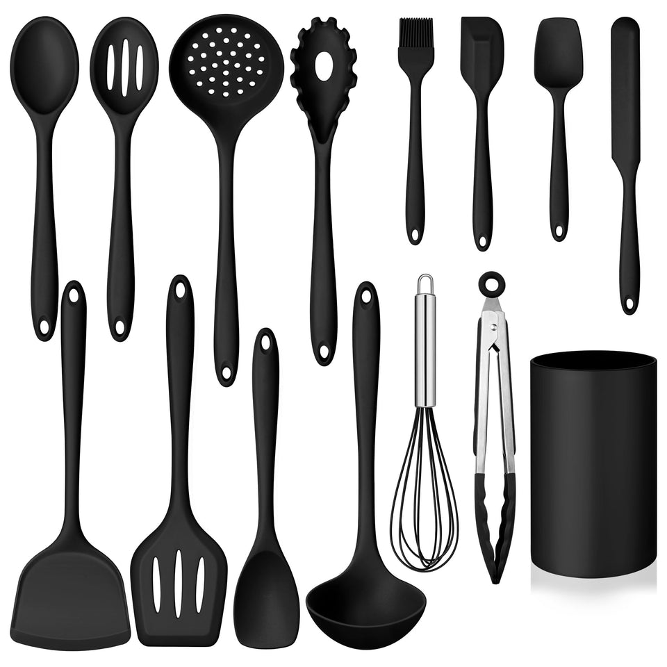 Homokit solid spoon for stirring sauces, heat resistant and nonstick-safe