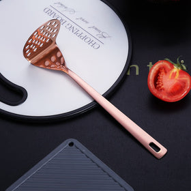HOMQUEN copper cooking spoon with rose gold finish for versatile stirring