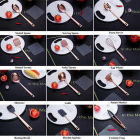HOMQUEN copper potato masher with rose gold plating for smooth mashing