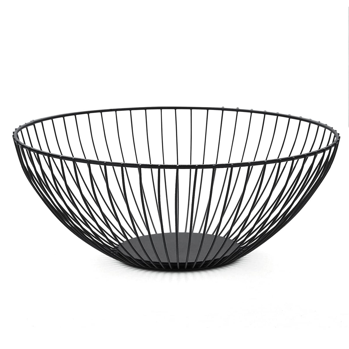 HOMQUEN fruit basket round short black on the counter keeps fruit accessible