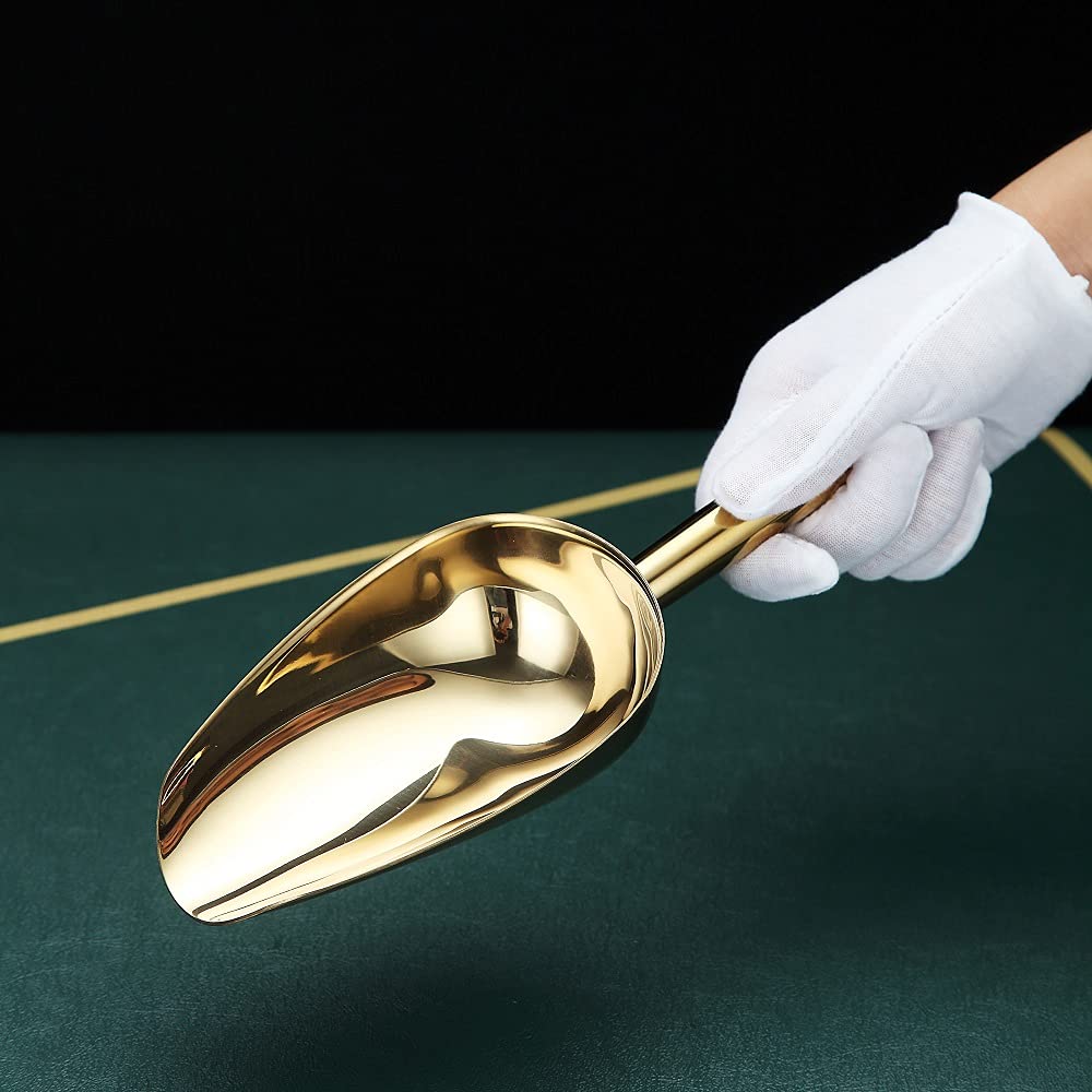 HOMQUEN Gold Ice Scoop is dishwasher safe for quick cleaning