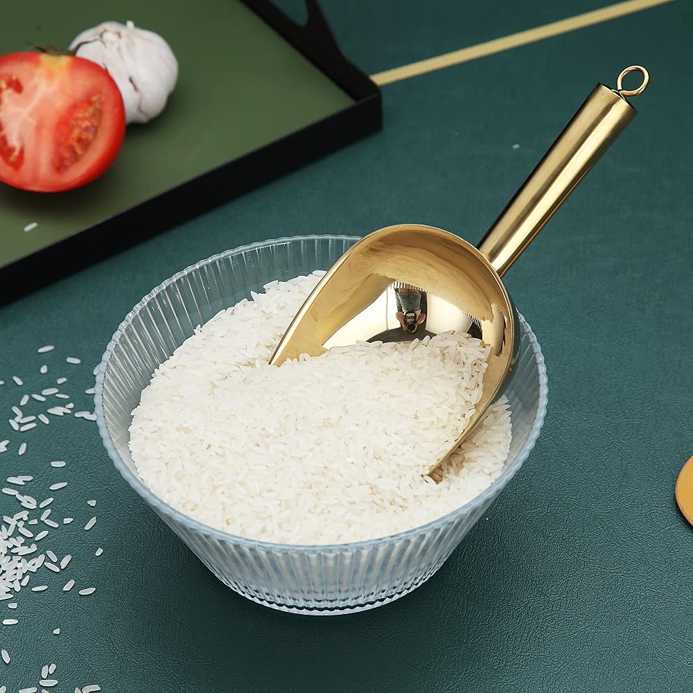 HOMQUEN Gold Ice Scoop made from durable stainless steel
