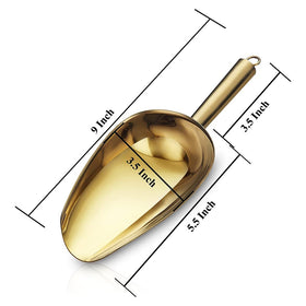 HOMQUEN Gold Ice Scoop features gold noble plating for premium look