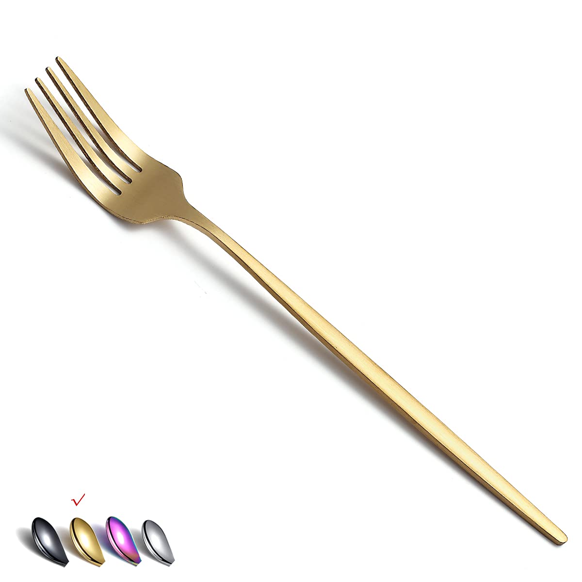 HOMQUEN Matt Gold 6-piece dinner forks set with matte finish for everyday dining