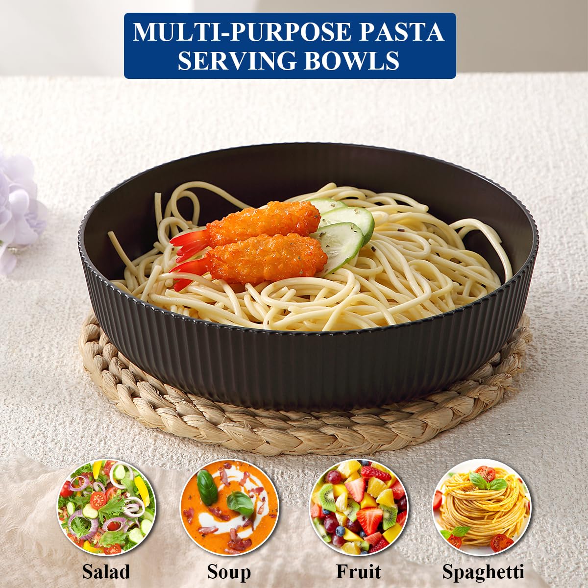 HOMQUEN versatile bowls suit noodles, soups, and salads beautifully