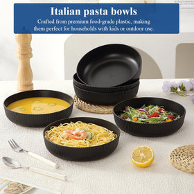 HOMQUEN serving pasta bowls ideal for noodles and salads at meals