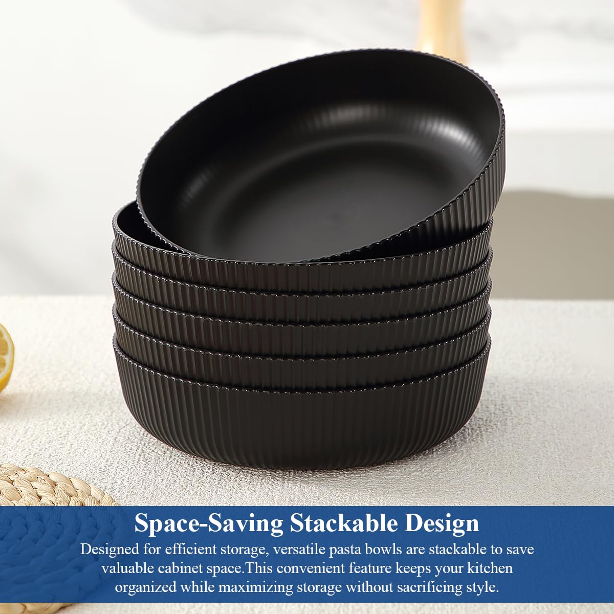 HOMQUEN black bowls withstand daily use while maintaining shine