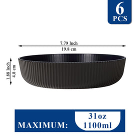 HOMQUEN black bowls stacked neatly for space saving storage