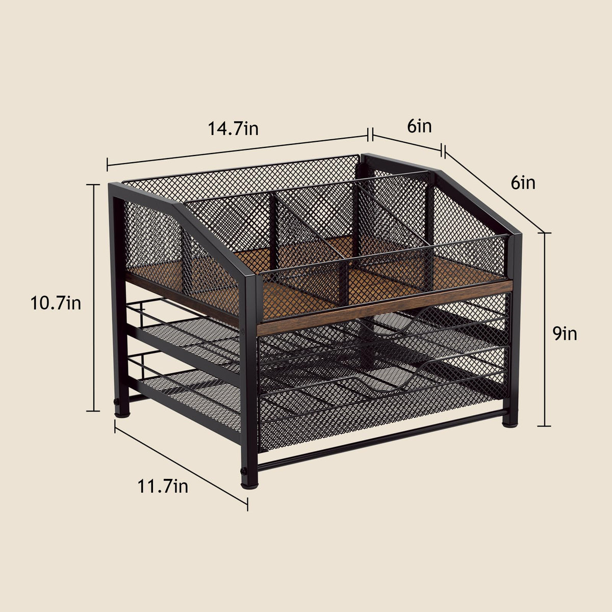 Homsorout cups and stirrers storage tray maintains a tidy coffee station.