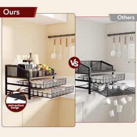 Homsorout tea and sugar condiment organizer keeps sachets organized and accessible.