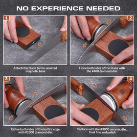 Homultop safety-focused design guides hands away from the sharpening surface.