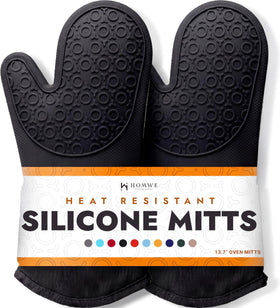 HOMWE oven mitts front view with heat protection up to 500°F