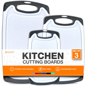 HOMWE 3-piece cutting boards—large surface for roasts and vegetables.