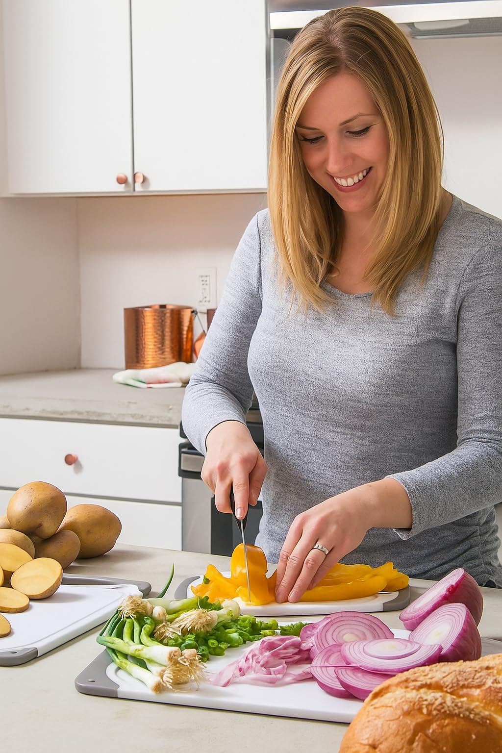 HOMWE 3-piece cutting boards—small board for quick chopping and serving.
