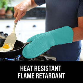 HOMWE non-slip textured palm provides secure grip on pots and grill cookware