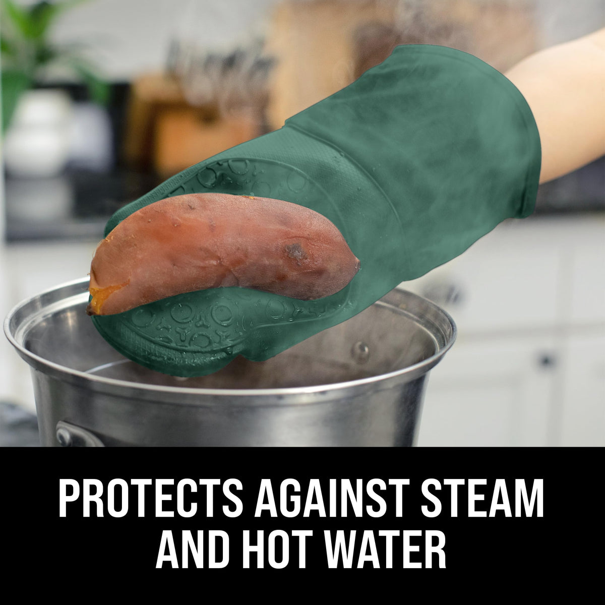HOMWE mitt close-up of non-slip textured palm for secure grip