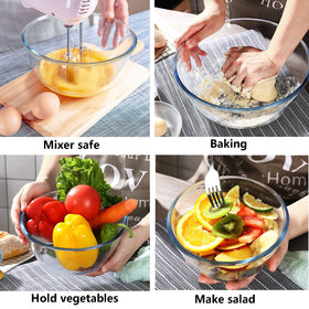 Homwin glass bowls stackable set saving cabinet space