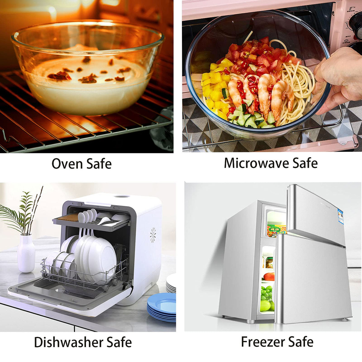 Homwin microwave-safe glass bowl for quick reheats and prep tasks