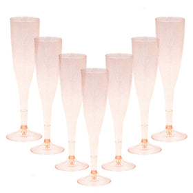 Homy Feel rose gold glitter champagne flutes 30-pack on display for a chic celebration.