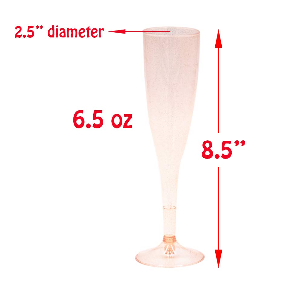 Homy Feel rose gold glitter champagnes with ergonomic grip for comfortable sipping.