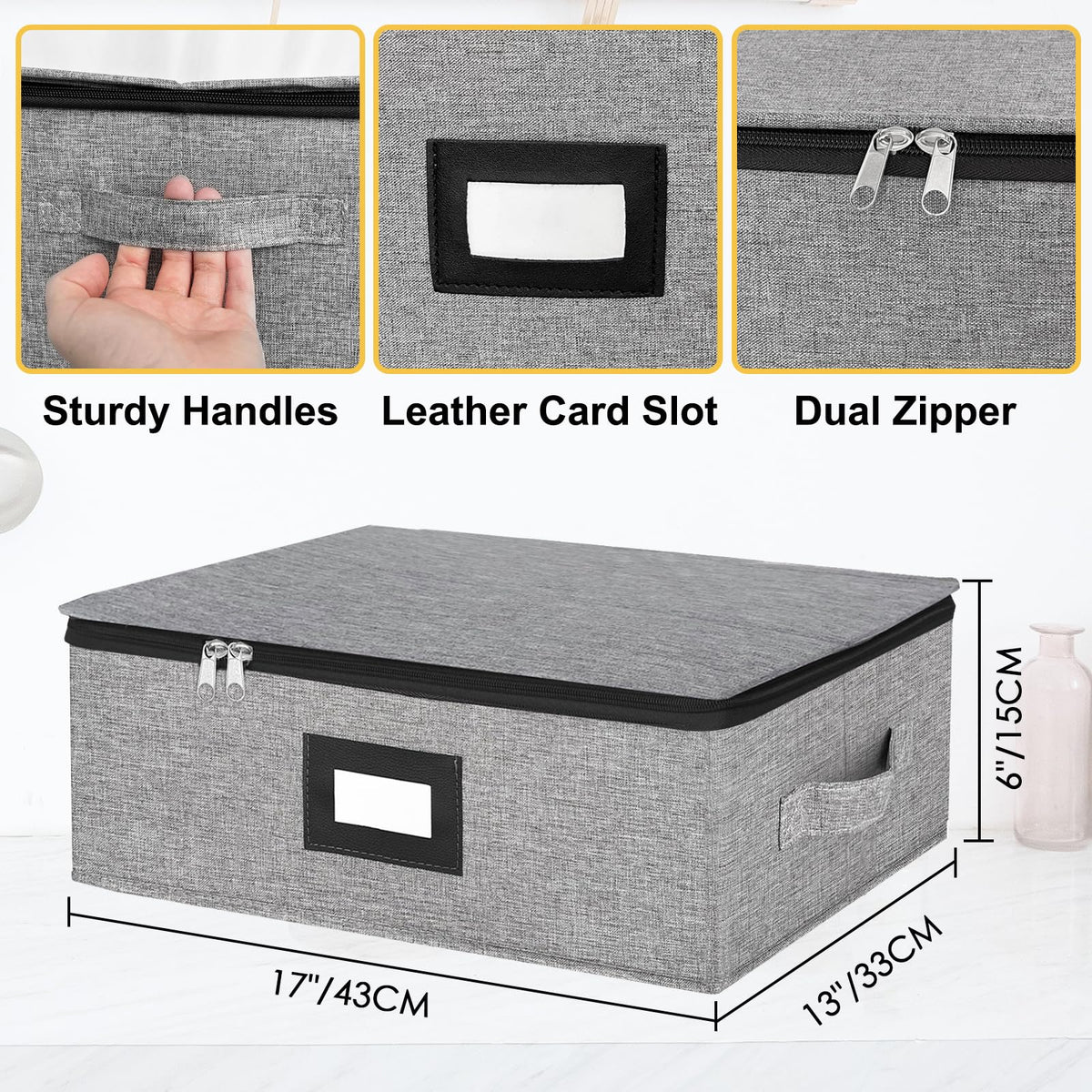 Homyfort coffee mug storage box stacked, showing space-saving design