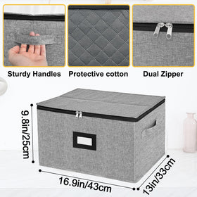 Homyfort Wine Glass Storage Box handles in use enable easy transport up to 25 lbs.