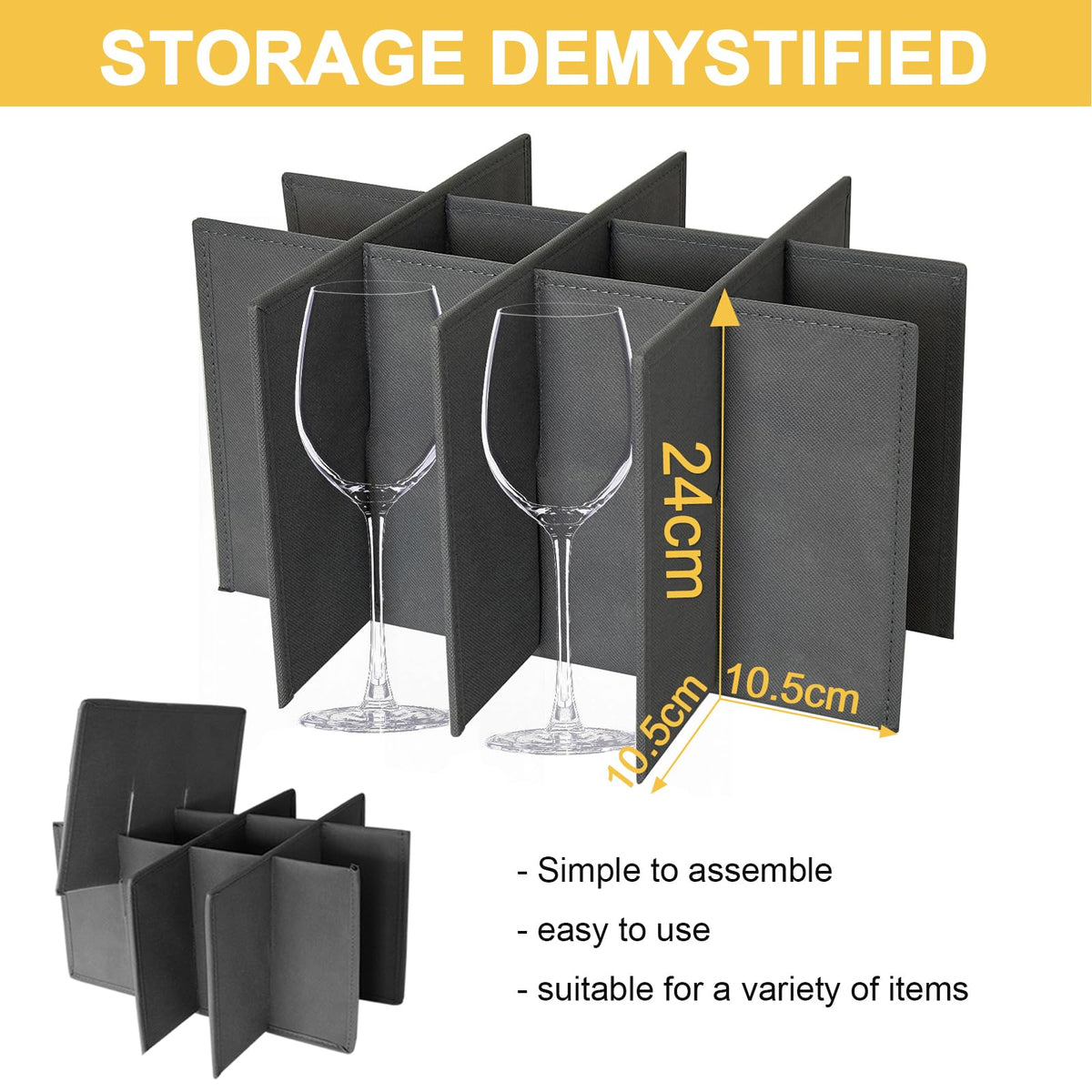 Homyfort Wine Glass Storage Box label holder lets contents be identified at a glance.