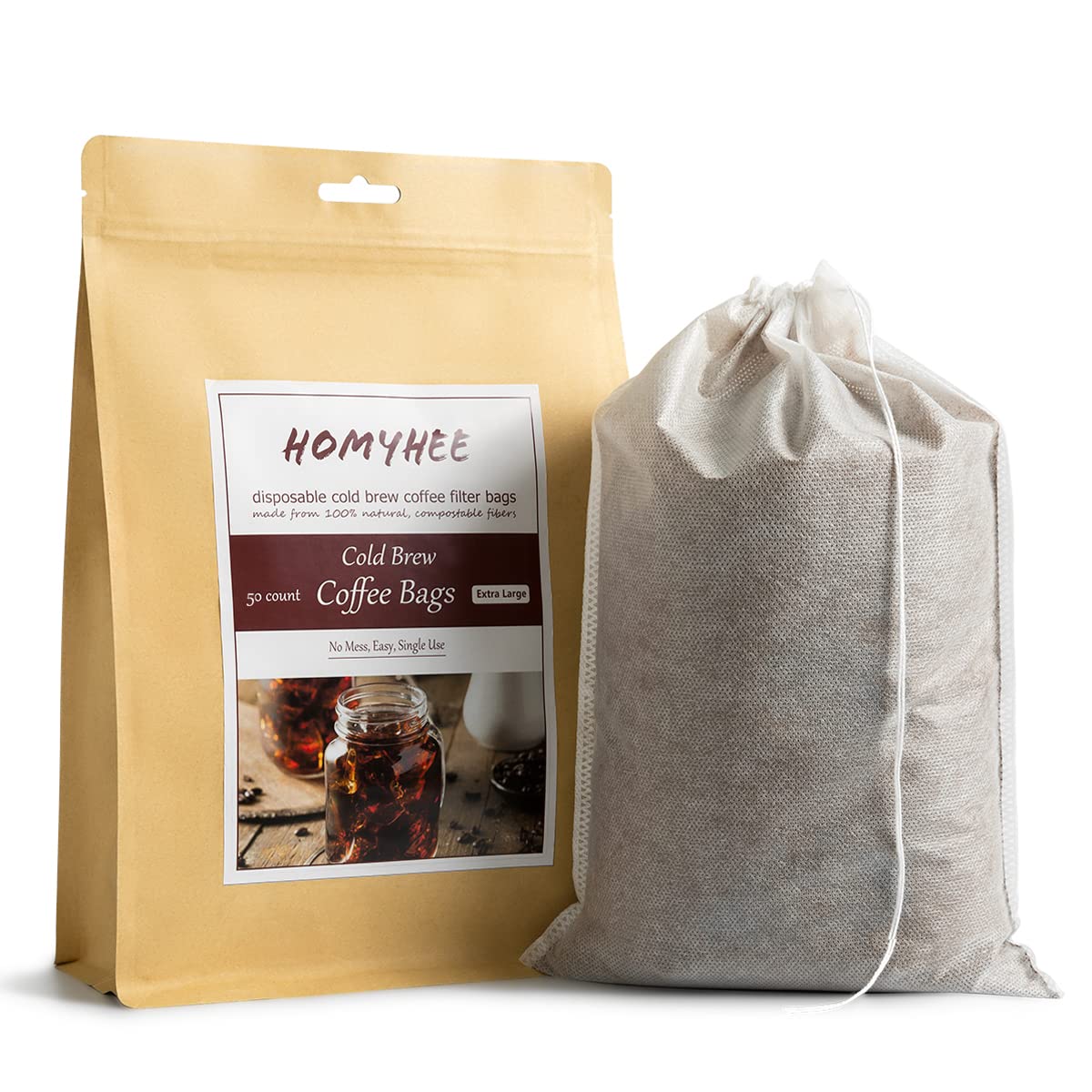 HOMYHEE cold brew filter 8x12 bag for large-batch concentrate brewing.