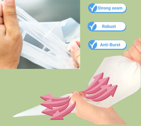 HOMYTOP disposable ease for quick cleanup after decorating cupcakes and cakes.
