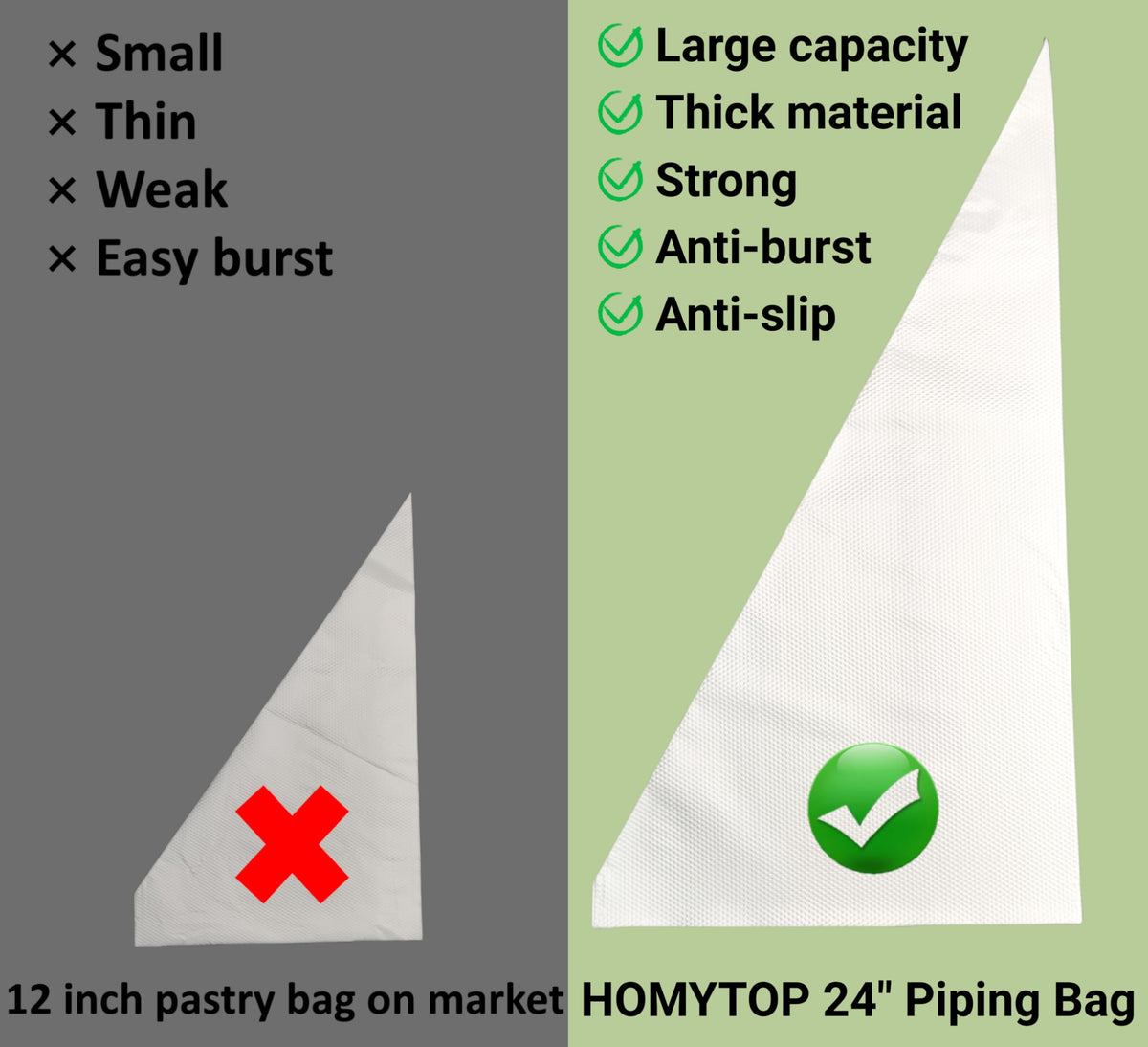 HOMYTOP HDPE durability provides leak-resistant bags for precise piping.