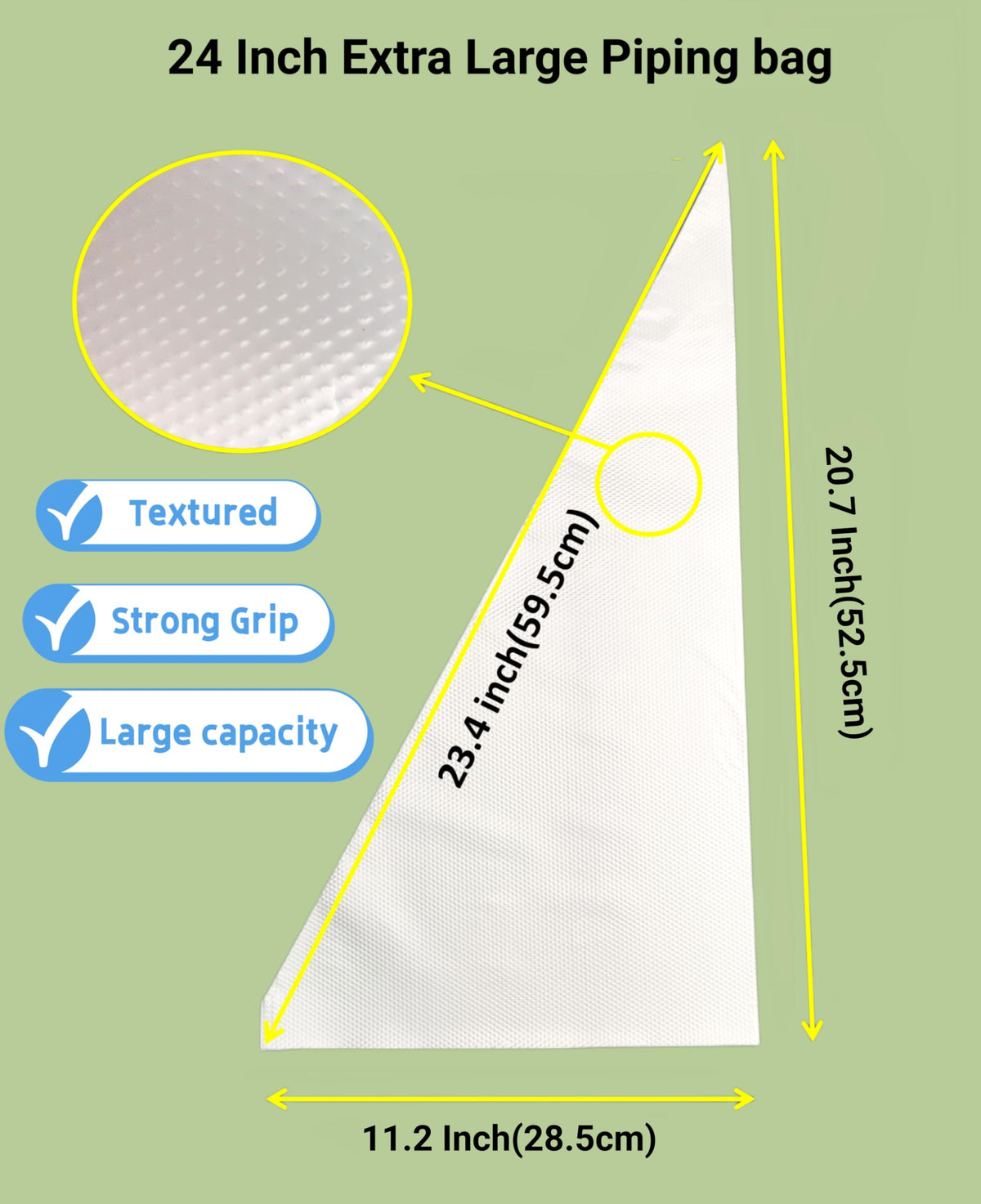 HOMYTOP textured grip ensures secure control while piping intricate designs.