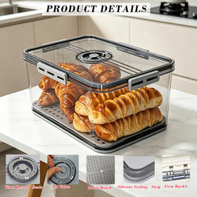 Honbuty bread box removable drain board drains moisture after washing produce.