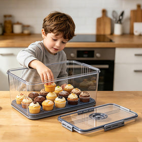 Honbuty bread box on the kitchen counter for easy access and display.