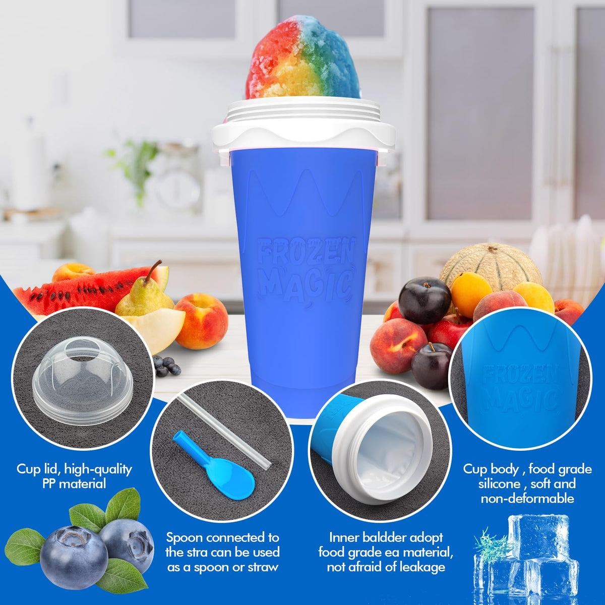 Honbuty Slushie Cup in use for instant slush from beverages