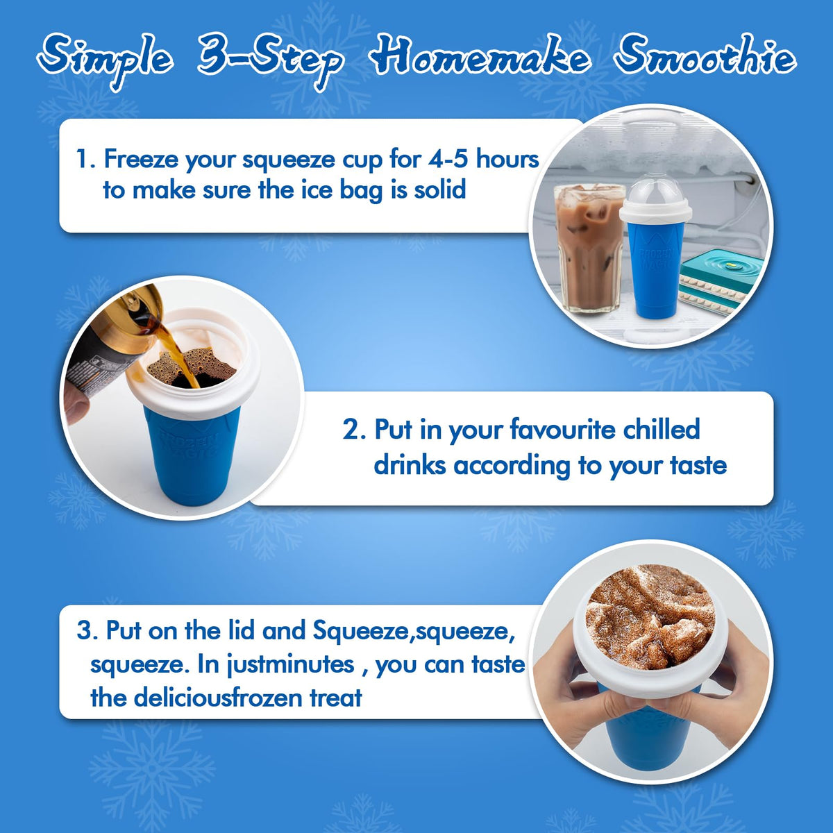 Honbuty Slushie Cup with easy-grip lid for spill-free use
