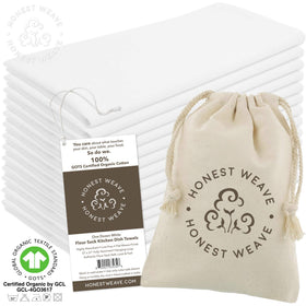 HONEST WEAVE flour-sack-towel ready for dish cleaning and quick wipe-downs