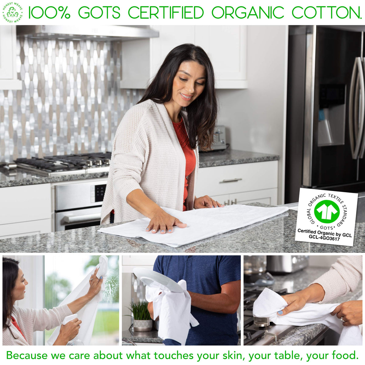 HONEST WEAVE flour-sack-towel kitchen decor accent for stylish, eco-friendly homes