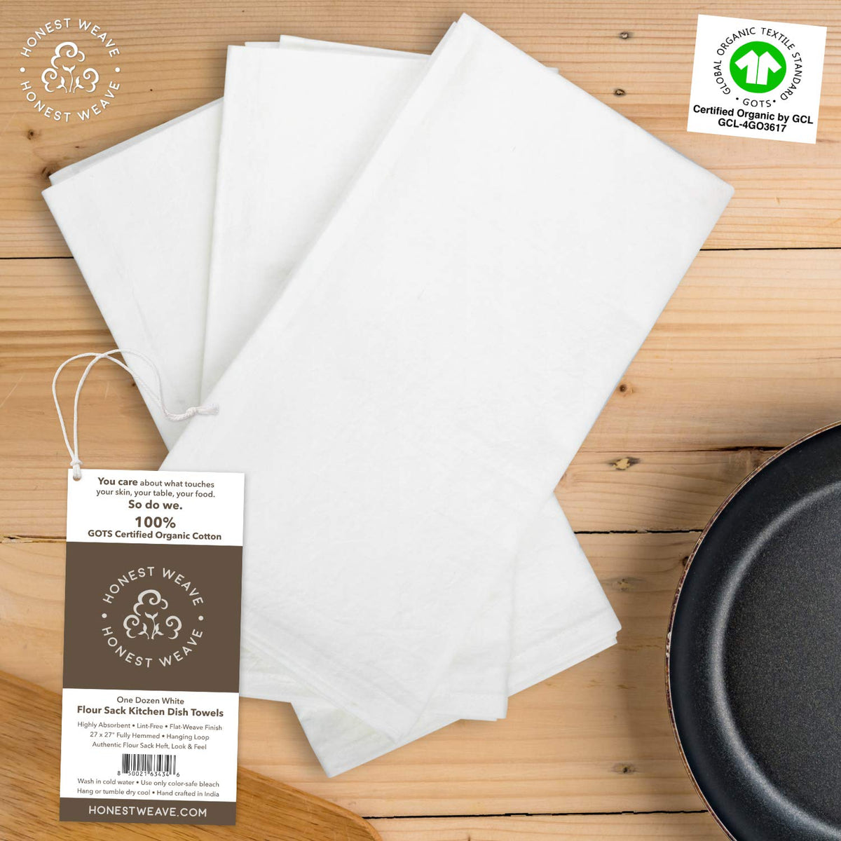 HONEST WEAVE flour-sack-towel soft texture safe for delicate surfaces